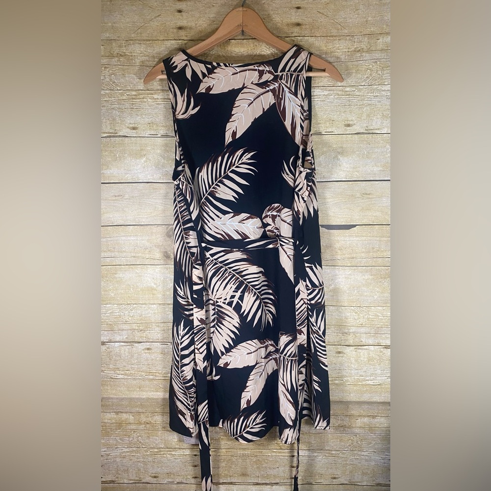 Emery Rose By SHEIN sz L Tropical Palm Leaf Print Belted Summer Dress NWT - Picture 5 of 11